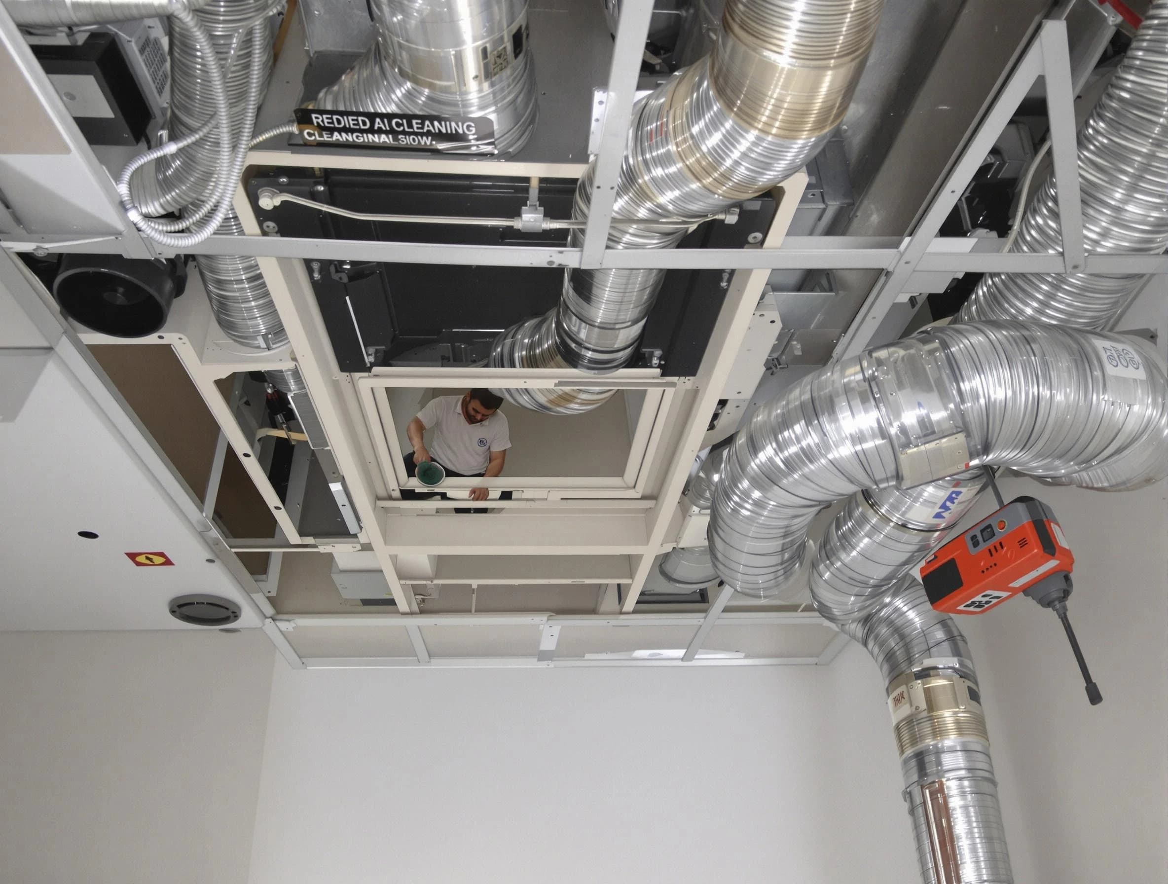 Lake Forest Air Duct Cleaning technician performing detailed central duct system cleaning in Lake Forest