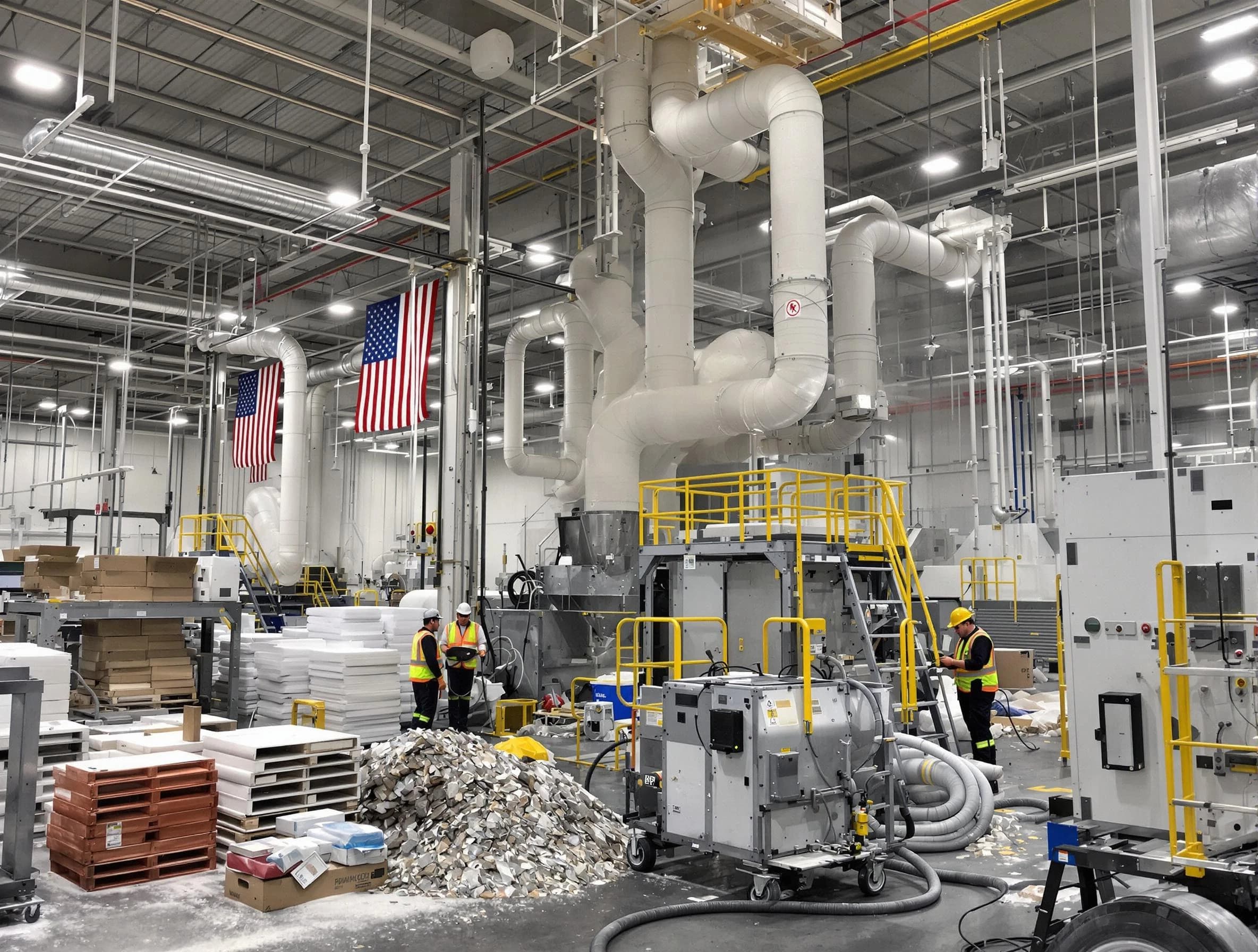 Lake Forest Air Duct Cleaning team performing large-scale industrial duct cleaning at a commercial facility in Lake Forest