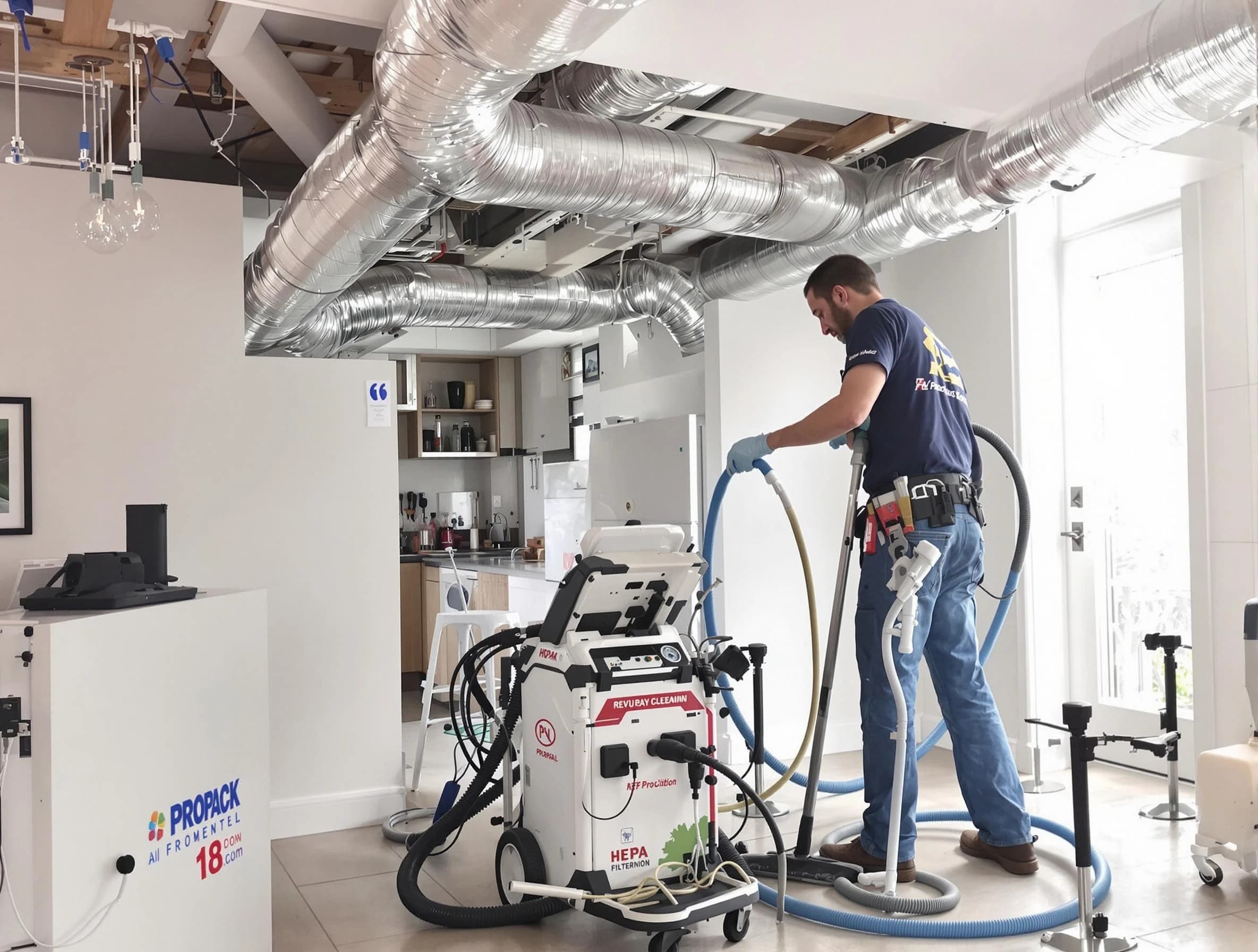 Lake Forest Air Duct Cleaning technician performing advanced pure duct cleaning with specialized equipment in Lake Forest